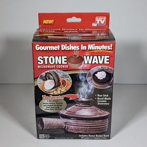 Stone Wave Microwave Cooker Non-Stick Ceramic Stoneware Baking Pan ASTV